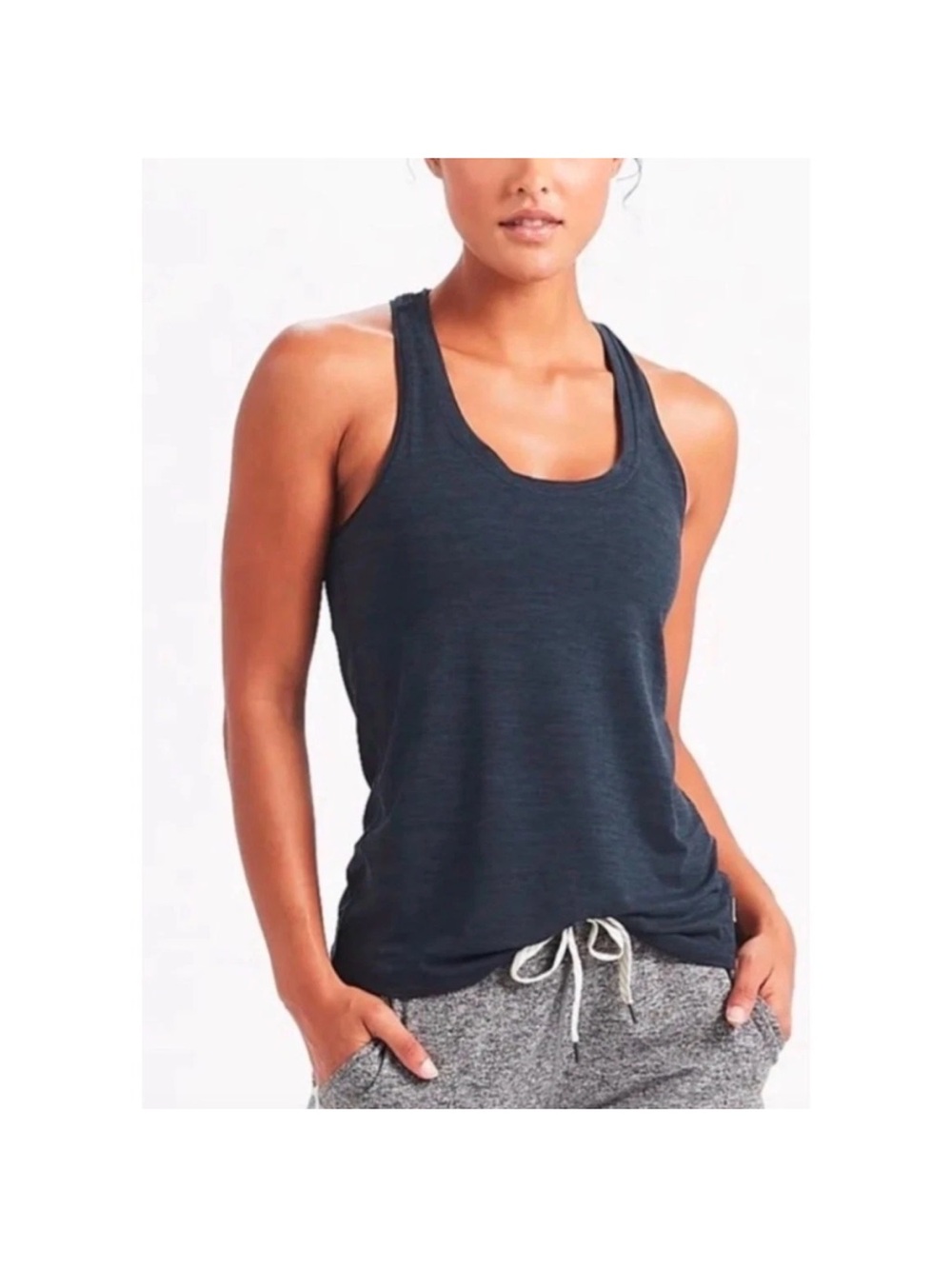 Vuori Lux Performance Tank Gray Women's M Racerback